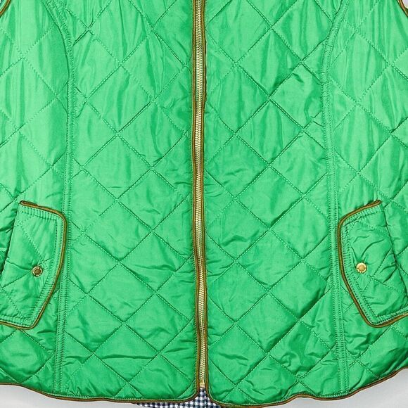 Crown & Ivy women’s XXL green brown detail quilted lined puffer vest new - Picture 2 of 6